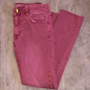 Maroon skinny jeans